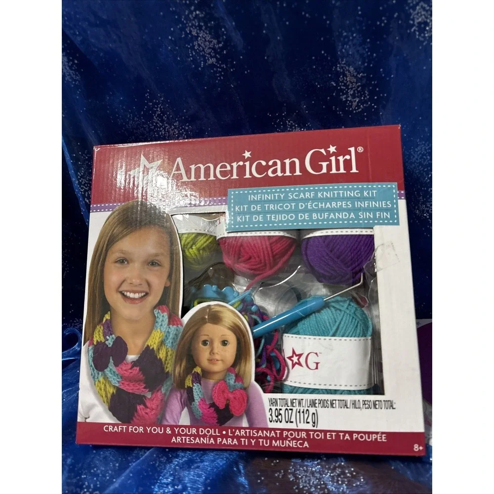 AMERICAN GIRL ~ INFINITY‎ SCARF KNITTING KIT & TRULY ME ACTIVITY BOX WHEEL